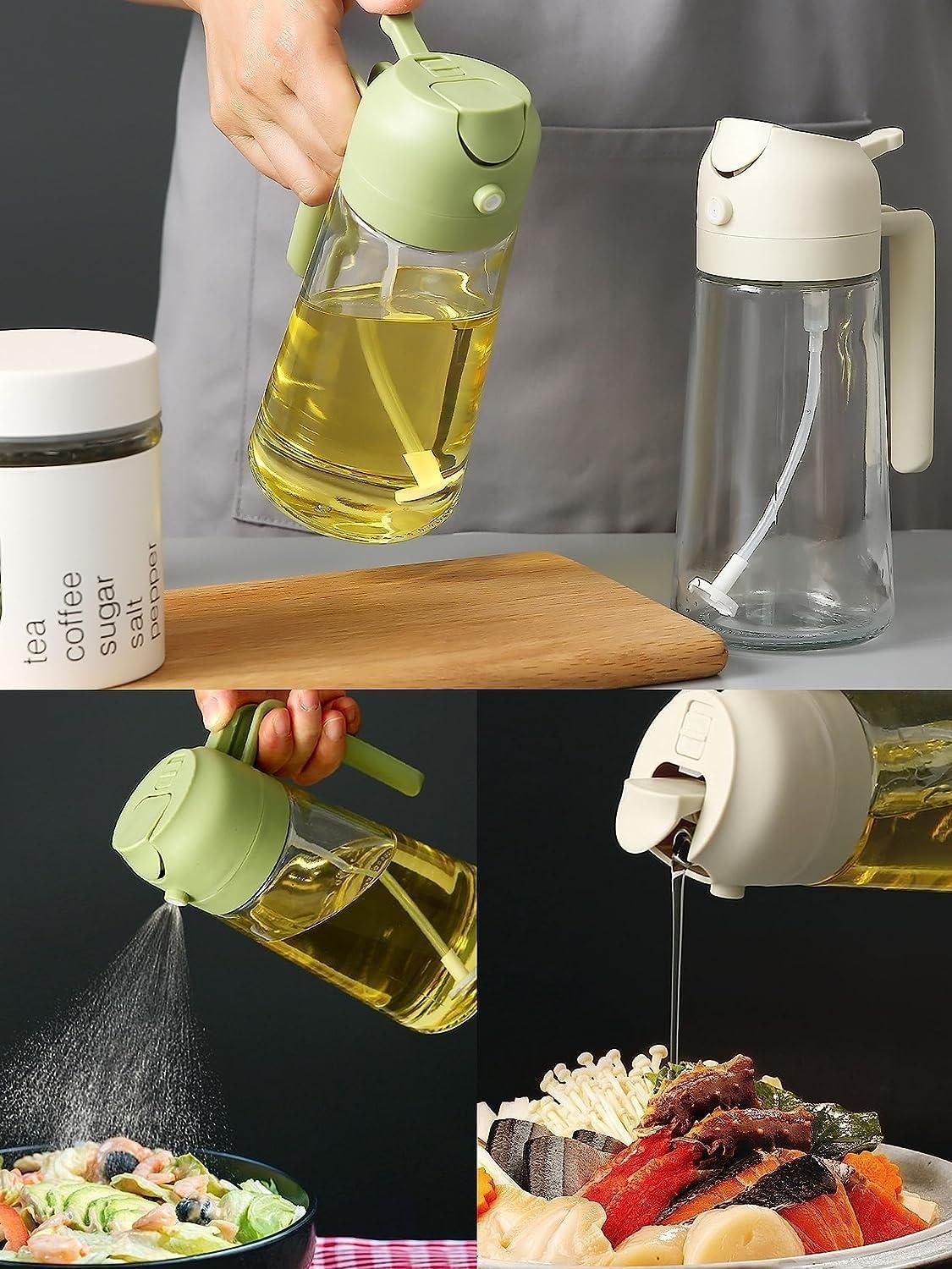 500ml Portable Oil Sprayer & Dispenser – 2-in-1 Leak-Proof Kitchen Bottle