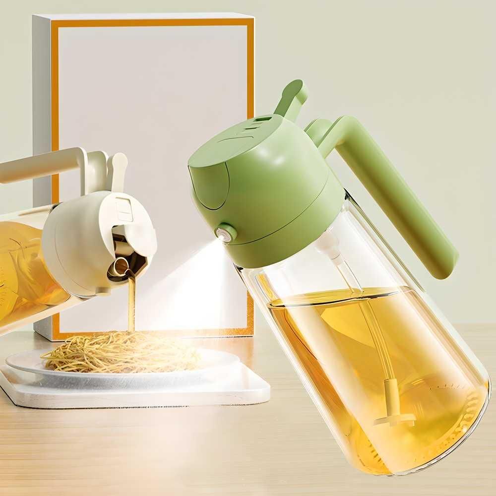 500ml Portable Oil Sprayer & Dispenser – 2-in-1 Leak-Proof Kitchen Bottle
