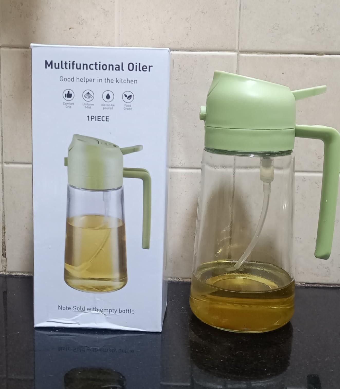 500ml Portable Oil Sprayer & Dispenser – 2-in-1 Leak-Proof Kitchen Bottle