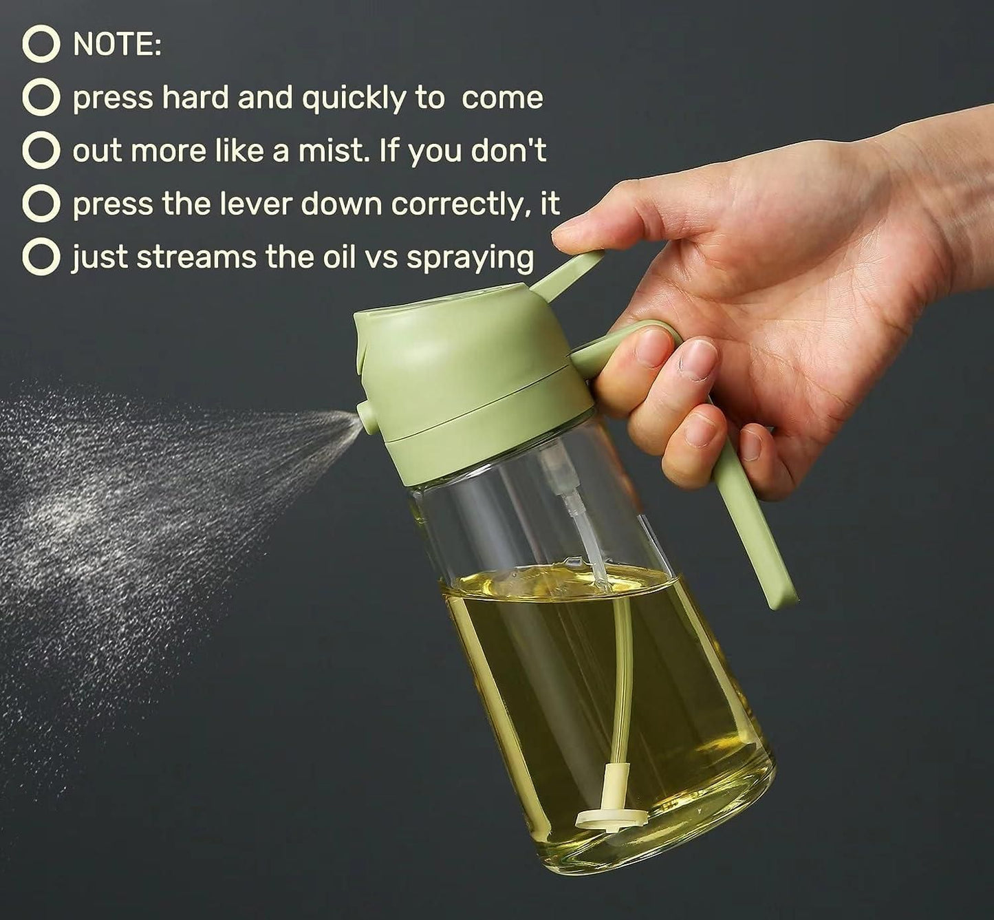 500ml Portable Oil Sprayer & Dispenser – 2-in-1 Leak-Proof Kitchen Bottle